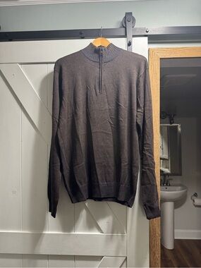 Pronto Uomo Blue Pull Over Zipper Men’s Sweater Brown XXL Used